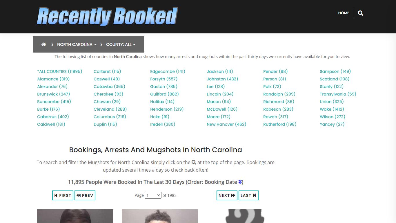 Bookings, Arrests and Mugshots in New Hanover County, North Carolina